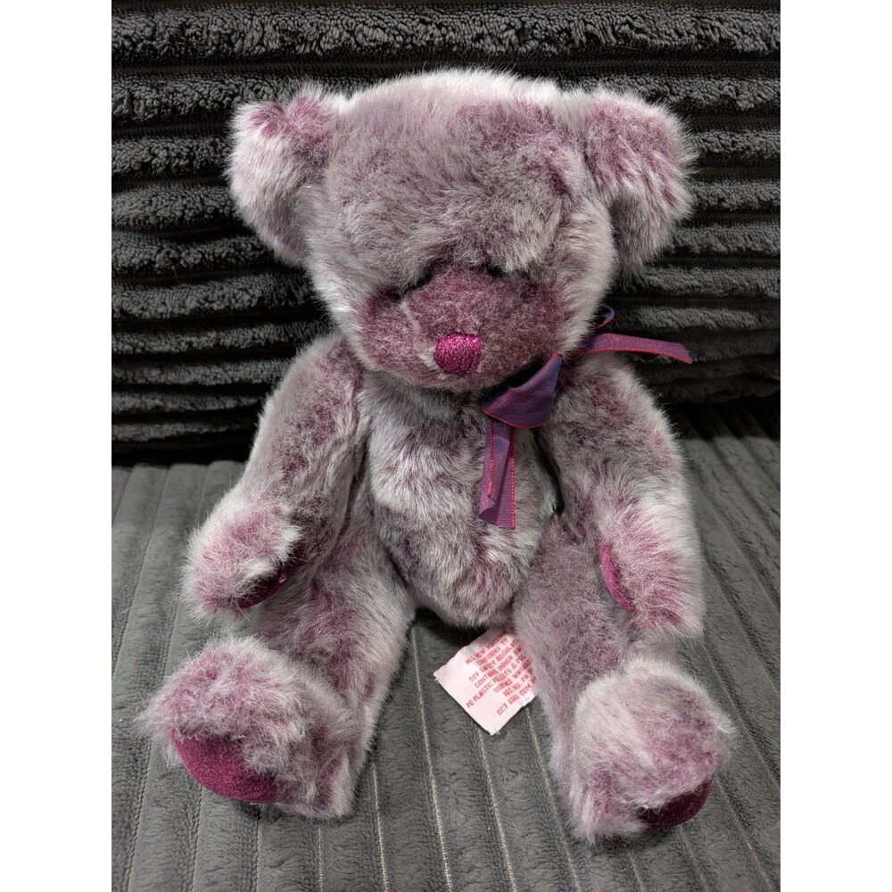 Vintage Russ Berrie "Iris" Frosted Purple Teddy Bear Plush